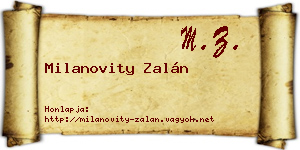 Milanovity Zalán névjegykártya