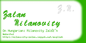 zalan milanovity business card